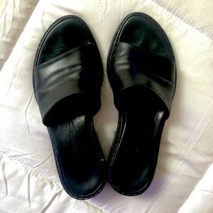 Ann Demeulemeester 90s Leather Open Toe Mule 37.5